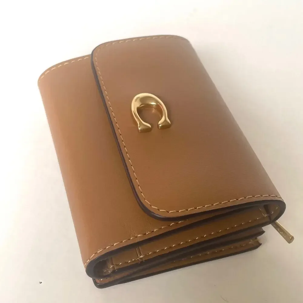 Coach Essential Card Holder Honey Brown Leather ID Case Small CZ111